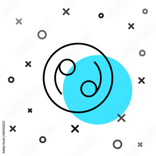 Black line Cancer zodiac sign icon isolated on white background. Astrological horoscope collection. Random dynamic shapes. Vector