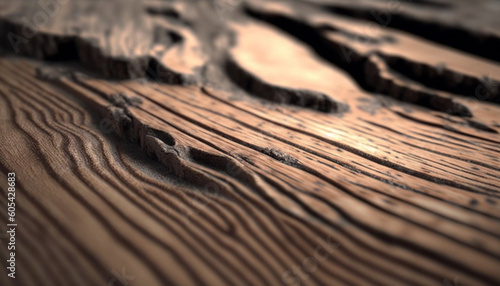 Nature's Texture: Weathered Wood Closeup. Generative AI.