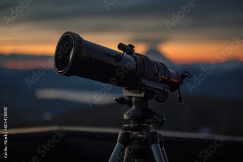 A photograph of a telescope in a remote, mountaintop observatory, Generative AI