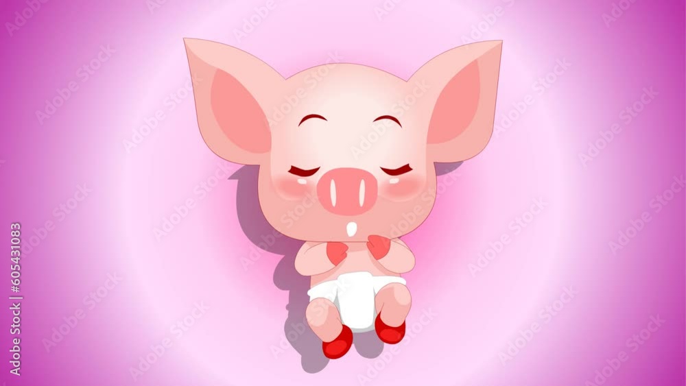 adorable piglet, cute baby pig playing, animation adorable piglet, cute baby pig playing, animation