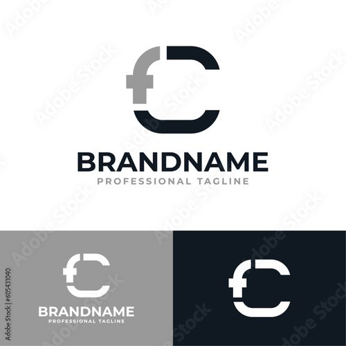 Letter CF or FC Monogram Logo, suitable for any business with CF or FC initials photo