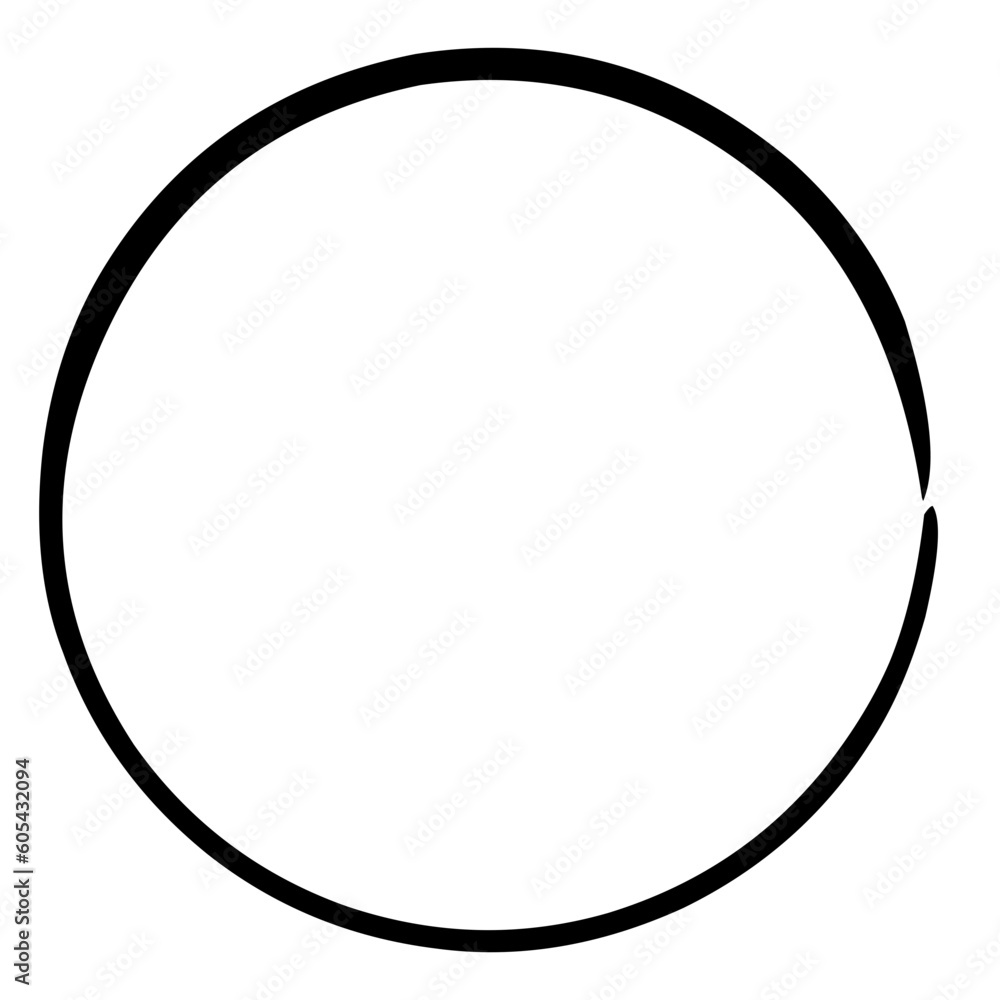 Brush stroke ink circle, Japanese calligraphy paint buddhism symbol, Zen enso, black paint round outline, vector illustration Brush stroke ink circle, Japanese calligraphy paint buddhism symbol, Zen enso, black paint round outline, vector illustration
