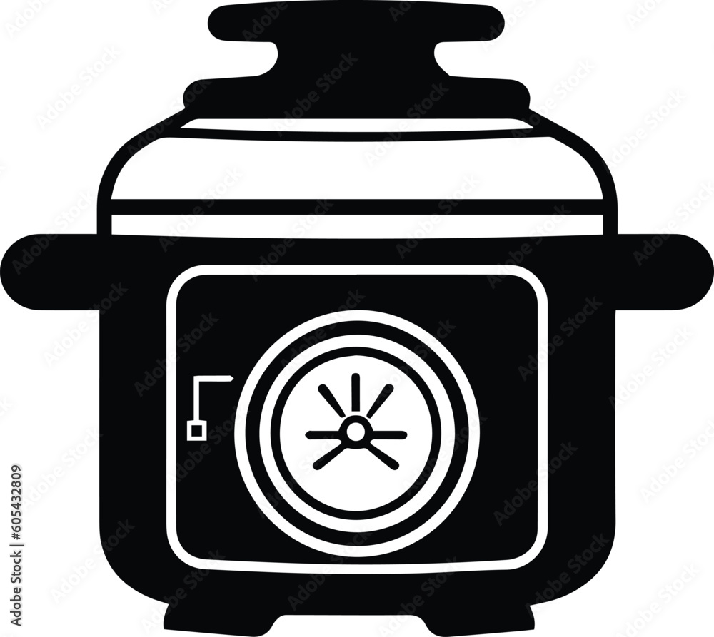 Pressure Cooker Logo Monochrome Design Style vector de Stock Adobe Stock