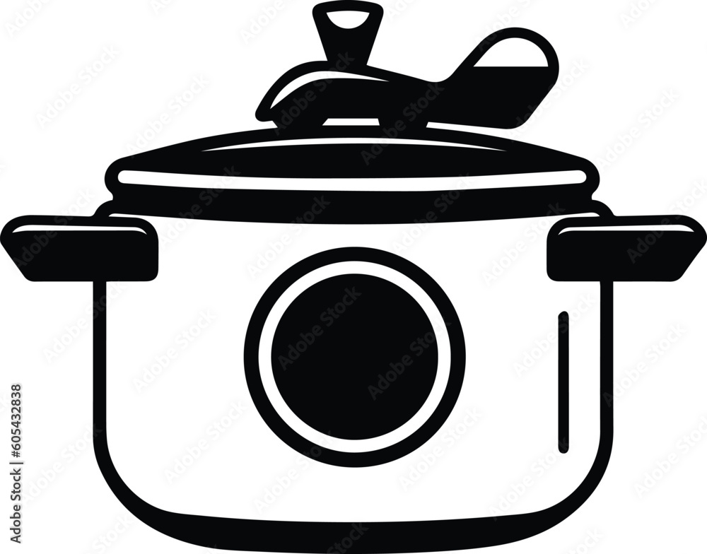 Pressure Cooker Logo Monochrome Design Style Stock Vector Adobe Stock