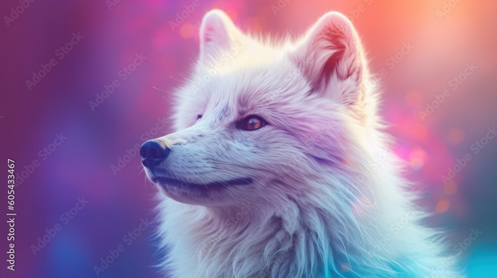 Naklejka premium Arctic Fox. Generative AI