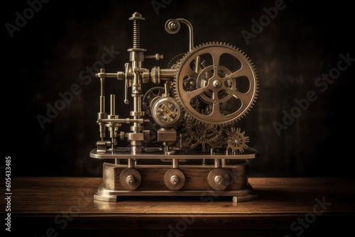 Miniature perpetual motion machine that uses motion to generate energy. Generative AI