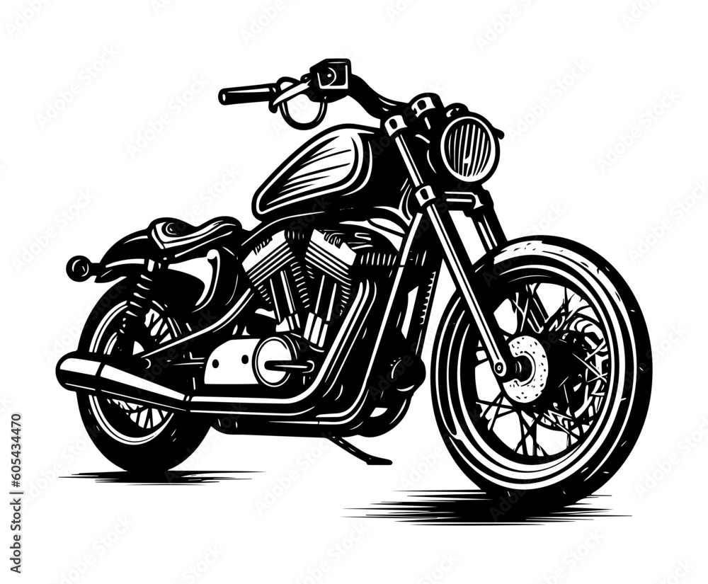 Harley motorcycle isolated on white	