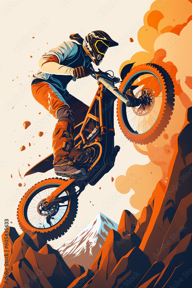 Obraz premium biker on a motorcycle