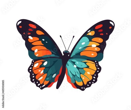 vibrant colored cute butterfly