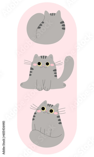 cute bookmark with fun cats, sticker,
label, card