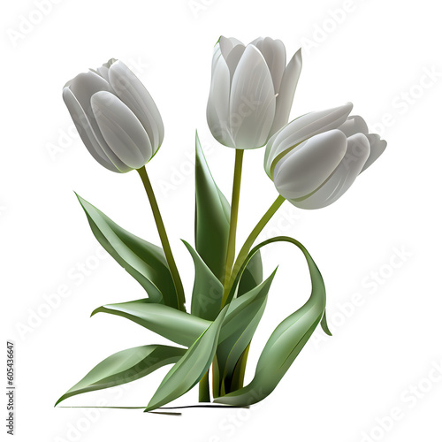 tulips clip art no shadow  Ai generated image