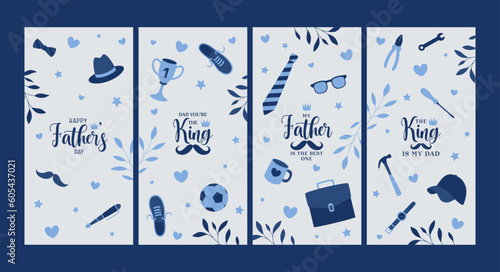 Happy Fathers Day Set of greeting cards