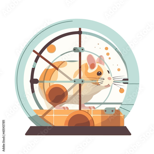 Cute hamster playing in a wheel