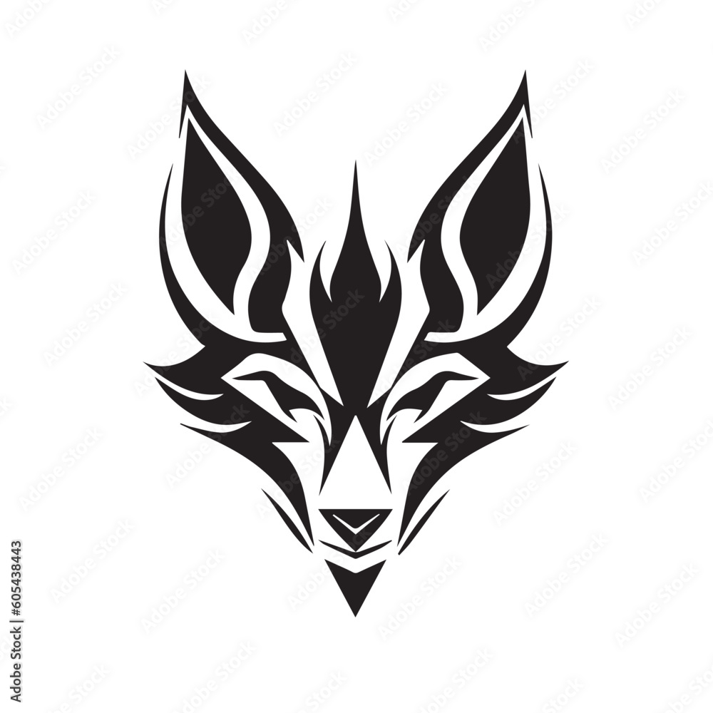coyote head black and white tattoo coyote head black and white tattoo