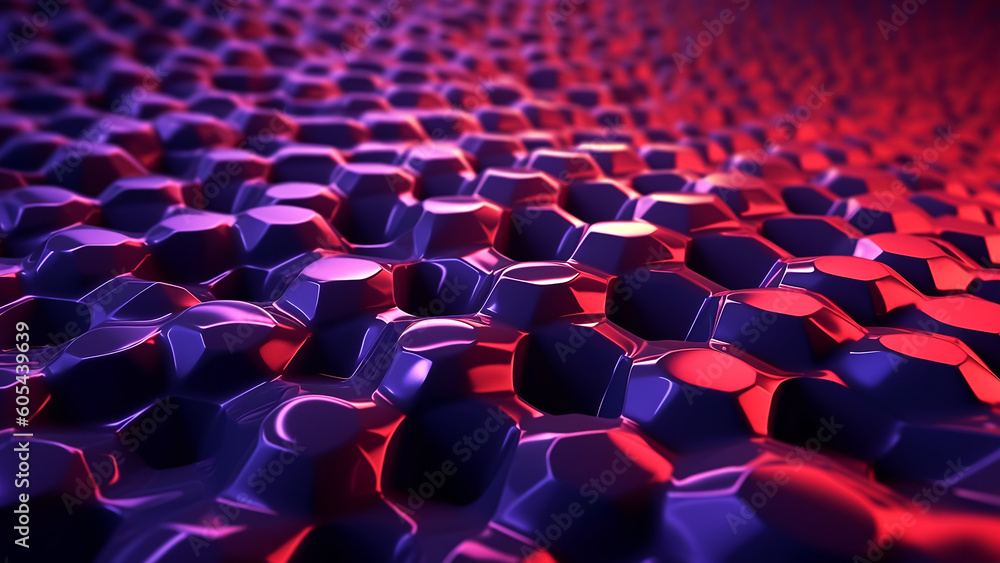 Obraz premium 3D Render of a Purple-Red Polymers, Generative AI