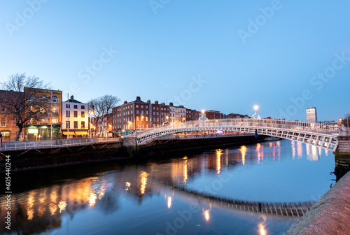 A famous tourist attraction in Dublin  Ireland  Ha penny Bridge.