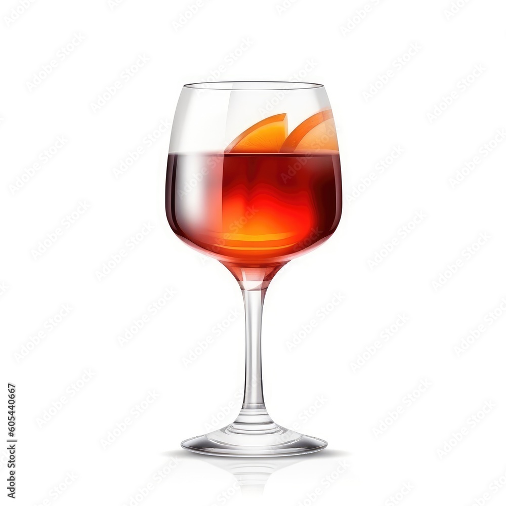 Manhattan Cocktail isolated on white as illustration (generative AI) Manhattan Cocktail isolated on white as illustration (generative AI)