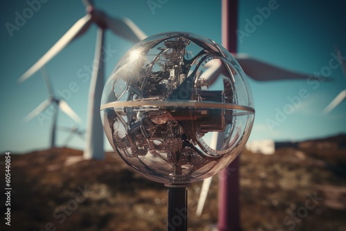 Device that converts wind energy into electricity. Generative AI