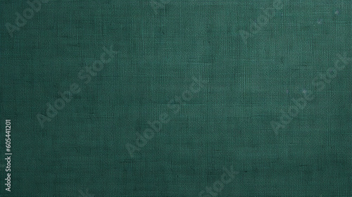 Dark Green Linen Paper Fabric Texture Background - Textile Material - Generative AI