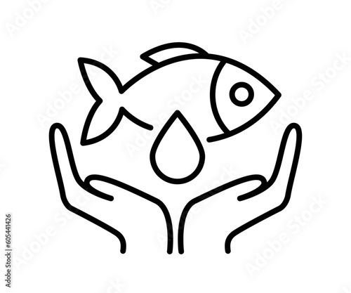 Omega 3 Line Icon Fish Oil Supplement Logo design.