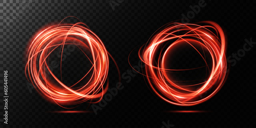 Portal and frame, abstract light lines of movement and speed. Red color, light ellipse. Bright galaxy. Glowing podium. Space tunnel. Light everyday glowing effect. semicircular wave, light whirlwind
