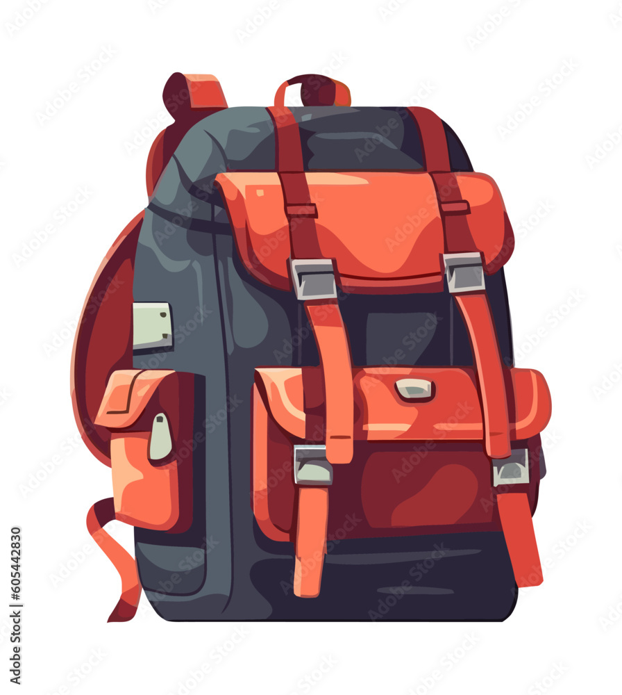 Backpack luggage, exploring nature freedom
