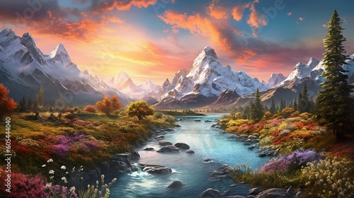 Beauty of nature  capturing breathtaking views of majestic mountains  lush forests  and tranquil water bodies. Generative AI