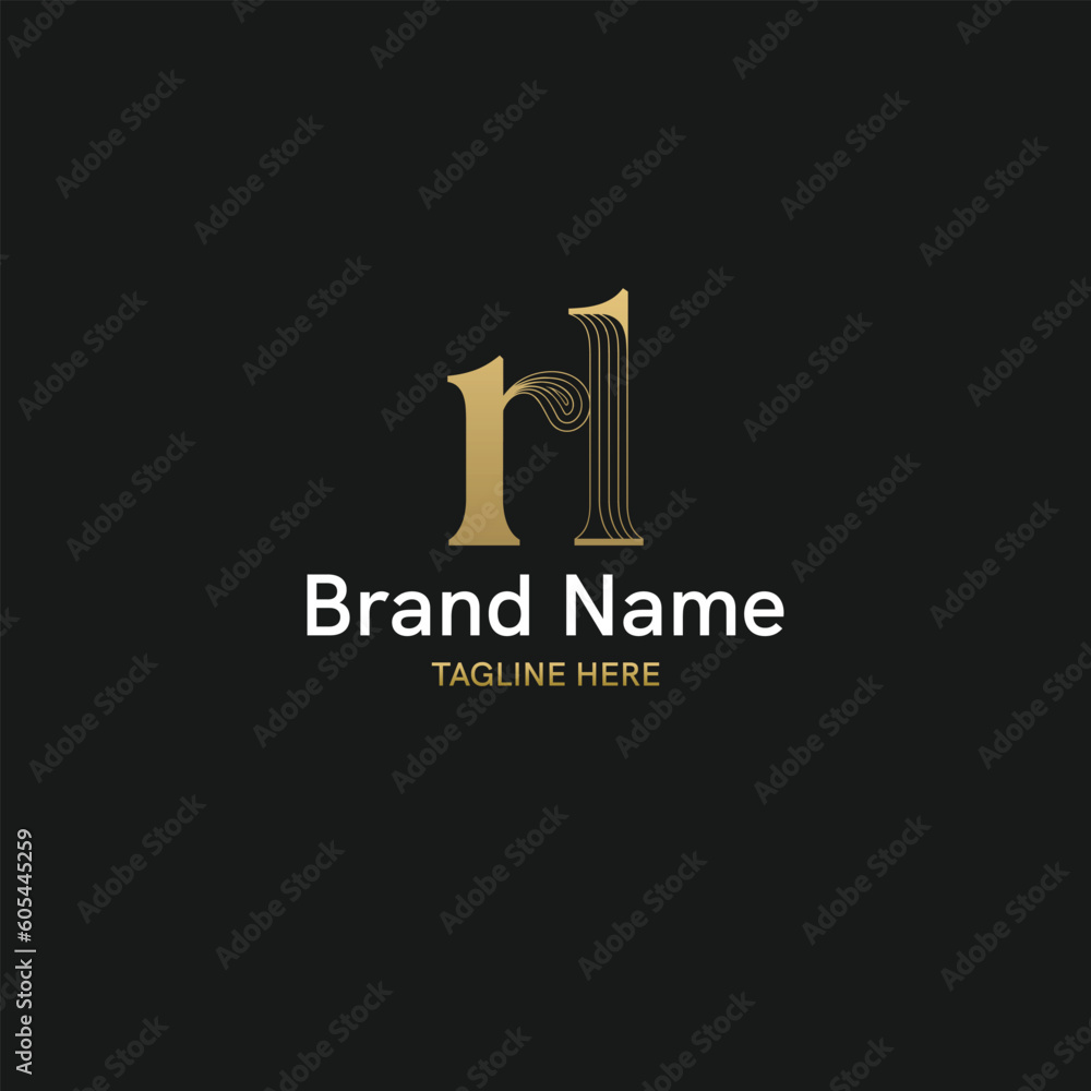 Fototapeta premium Unique and modern initial based logo with letter rl