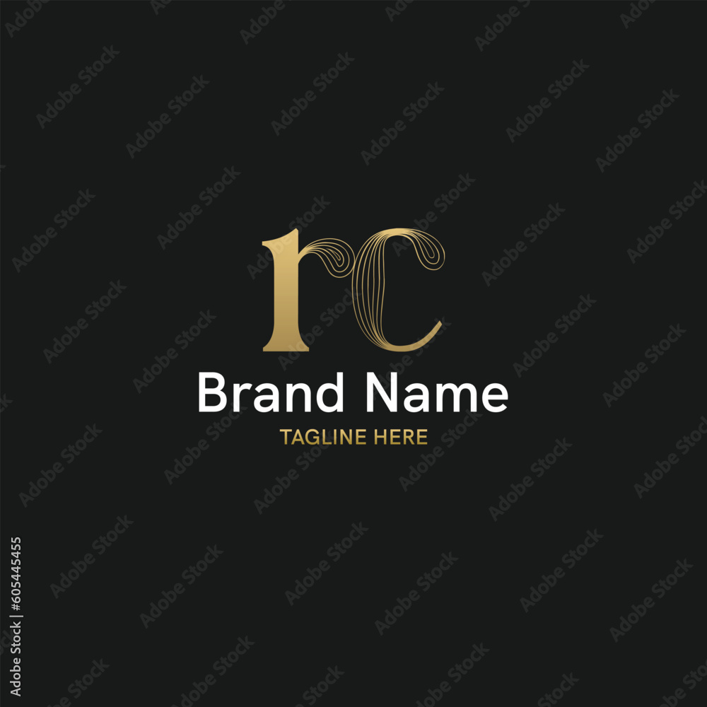 Unique and modern initial based logo with letter rc Unique and modern initial based logo with letter rc