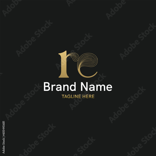 Unique and modern initial based logo with letter re