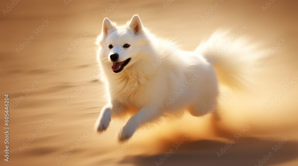 white dog on the beach white dog on the beach