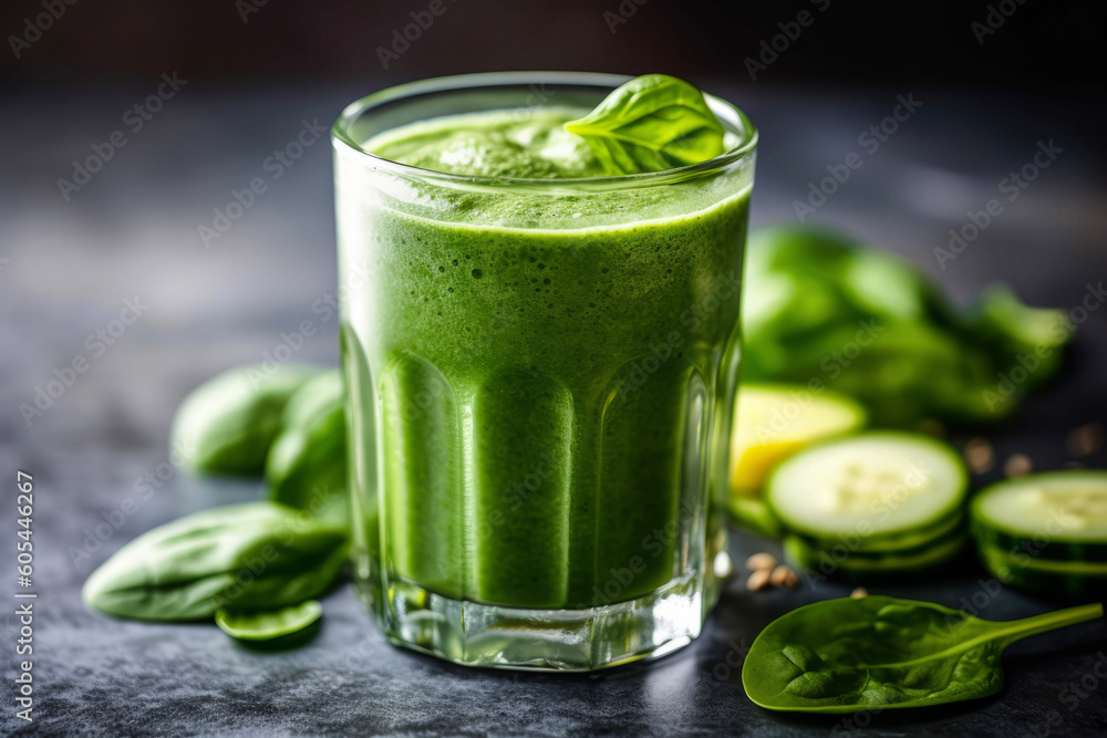 A glass brimming with a vibrant, natural smoothie. Sunlight filters through foliage, highlighting fresh fruits. A refreshing delight in a serene, natural setting, ai-genereted A glass brimming with a vibrant, natural smoothie. Sunlight filters through foliage, highlighting fresh fruits. A refreshing delight in a serene, natural setting, ai-genereted