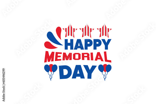 Happy memorial day. USA Flag Patriotic, Independence Day vector illustration.