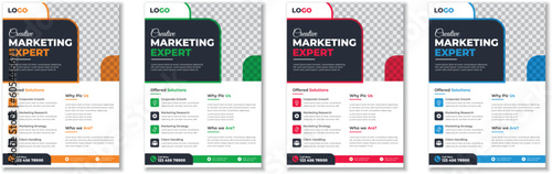 Professional unique creative modern trendy corporate multipurpose minimal official business advertising magazine poster flyer with different color variations.
