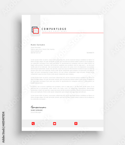 Simple minimal letterhead design template