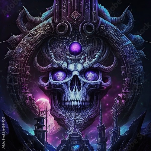 skull and bones. halloween background
