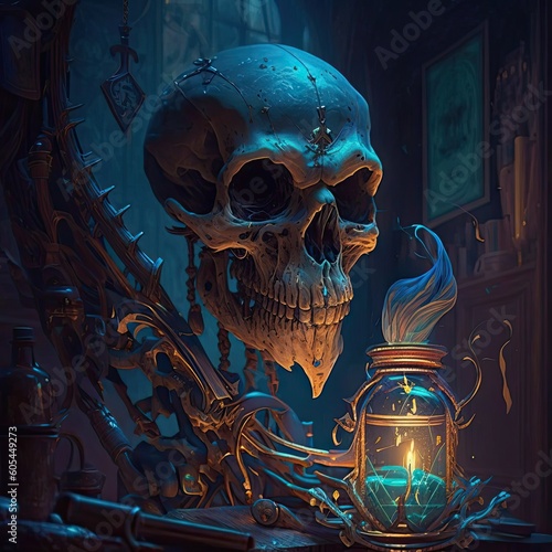 skull and bones. halloween background
