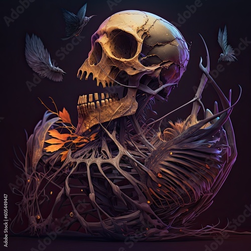 skull and bones. halloween background
