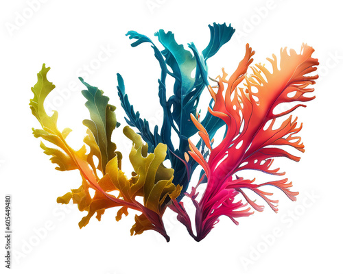 Wallpaper Mural Colorful seaweed on isolated transparent background, perfect for retouch design. Generative AI Torontodigital.ca