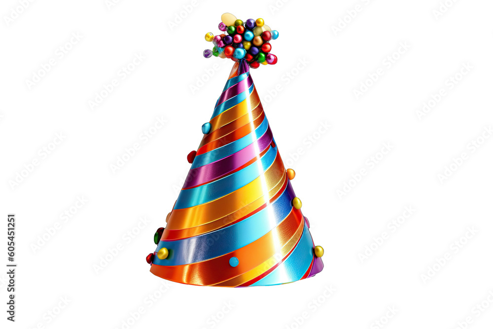 Festive party hat on a white transparent background created with ...