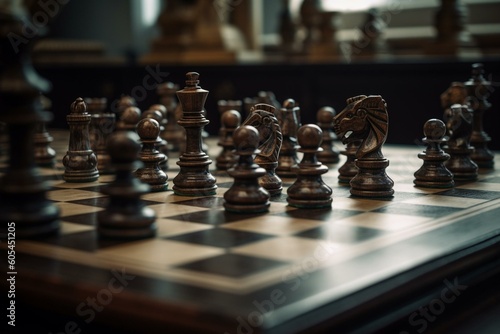 Contemporary chess set. Generative AI