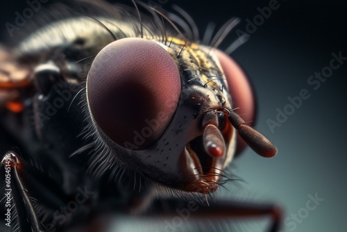 A sharp closeup of a fly. Generative AI © Brian