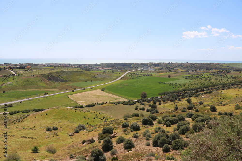 Green landscape around Agrigento in spring, Sicily Italy Green landscape around Agrigento in spring, Sicily Italy