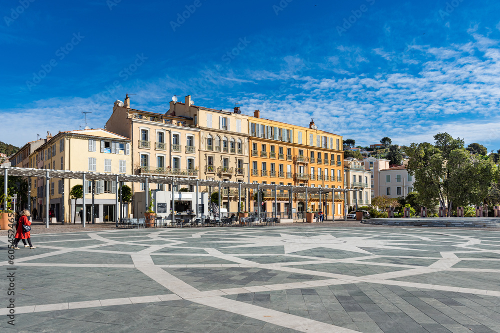 The square Clemenceau in the city of Hyeres (Hyères), France