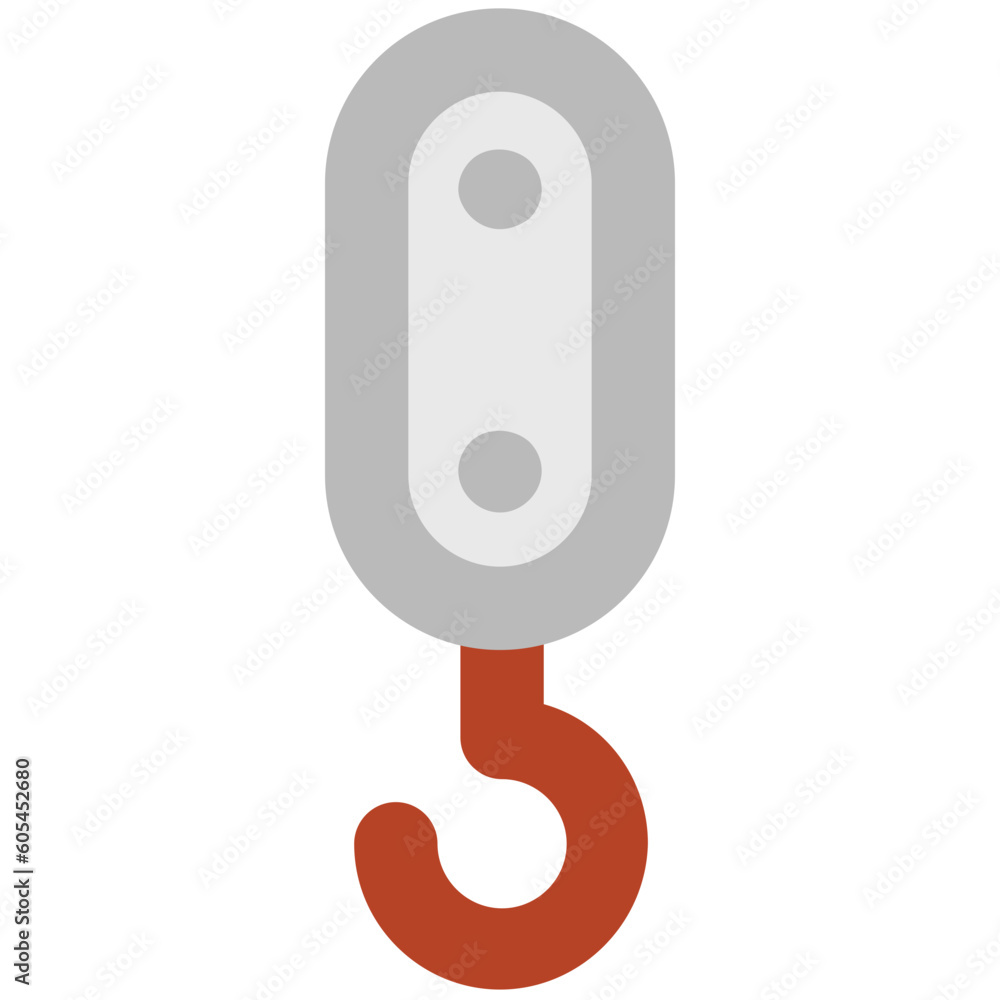 Pulley hook to uplift containers, lifting hook bold line design icon. Pulley hook to uplift containers, lifting hook bold line design icon.