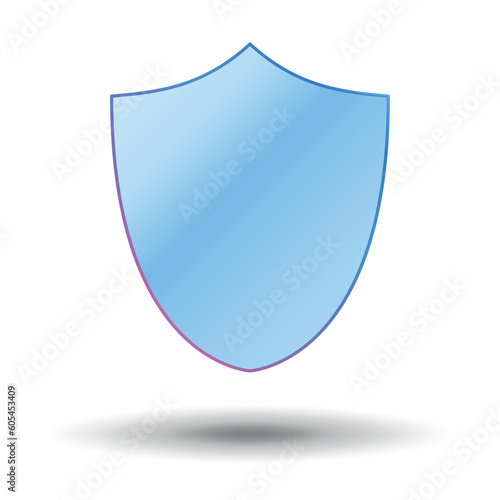 Free Download Blue shield with gradient and shadow. Vector illustration on white background - GFXLoad
