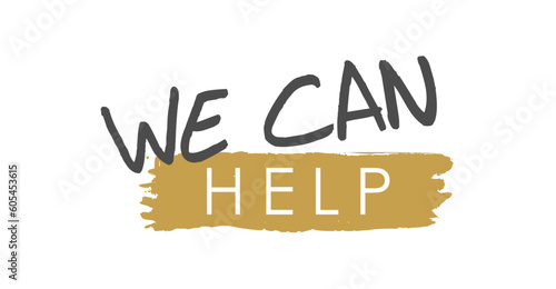 We Can Help - Vector Lettering - Gray and Matte Gold