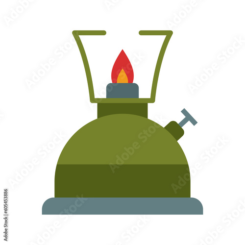 Camp stove icon. Gas cooker. Portable camping stove isolated on white background.