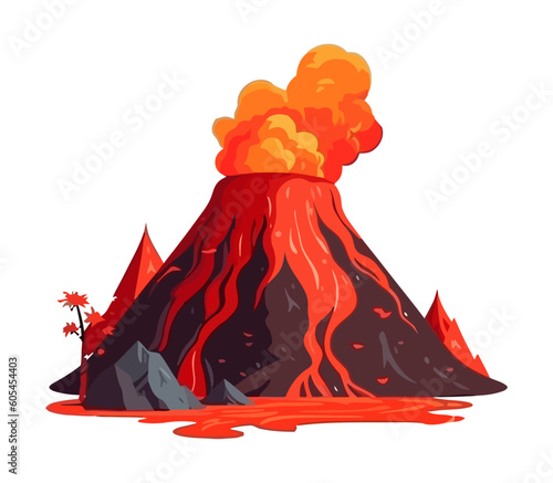 smoking eruption volcano icon