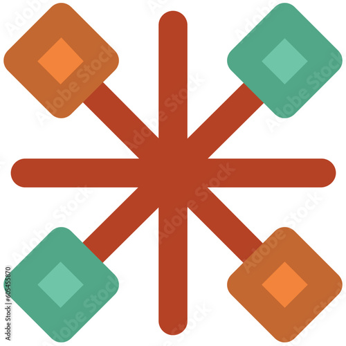 An icon of geometrical design bold line design 